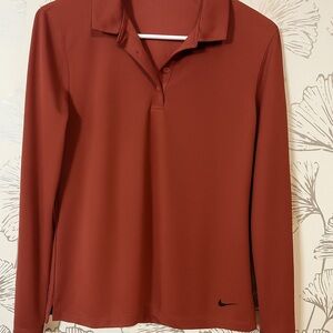 Nike Dri-FIT Long Sleeve Polo – Rust / Canyon Clay Top